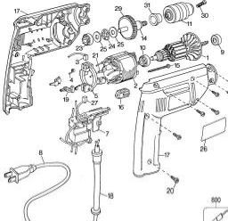 Black & Decker 7196-BDK 3/8 VSR DRILL spare parts