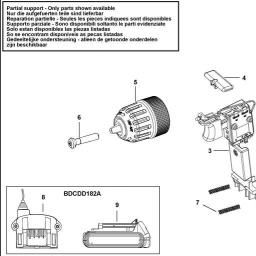 Black & Decker BDCDD18 DRILL/DRIVER spare parts