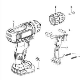 Black & Decker BDCHD18D1KA HAMMER DRILL spare parts