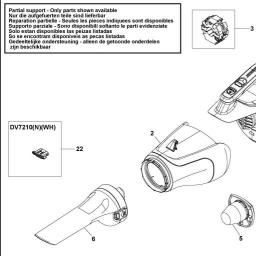 Black & Decker DV7210NWH DUSTBUSTER spare parts