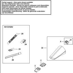 Black & Decker NV1210AV CAR VACUUM spare parts
