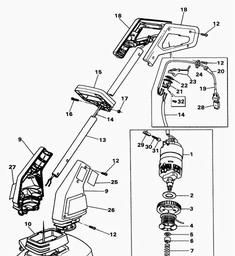 Black & Decker ST25 STRING TRIMMER spare parts