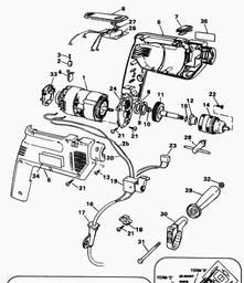 Black & Decker BD500R DRILL spare parts