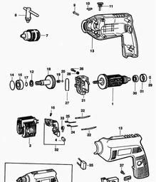 Black & Decker P2177 HAMMER DRILL spare parts