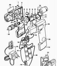 Black & Decker BD512R CORDLESS DRILL spare parts