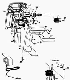 Black & Decker 9020 CORDLESS DRILL spare parts