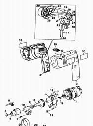 Black & Decker BD555 HAMMER DRILL spare parts