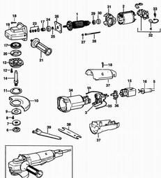 Black & Decker P5427 ANGLE GRINDER spare parts