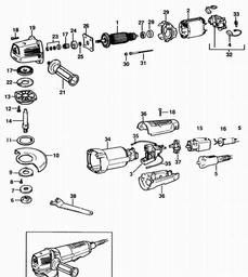 Black & Decker CP550 ANGLE GRINDER spare parts