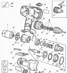 Black & Decker KC9682 CORDLESS DRILL spare parts