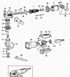 Black & Decker KG11 ANGLE GRINDER spare parts