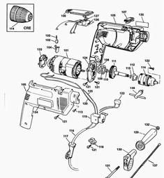 Black & Decker KD150RE HAMMER DRILL spare parts