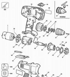 Black & Decker KC8452C CORDLESS DRILL spare parts