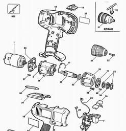 Black & Decker KC8402 CORDLESS DRILL spare parts