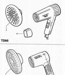 Black & Decker TD66 HAIRDRYER spare parts