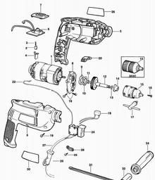 Black & Decker KD353 DRILL spare parts
