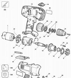 Black & Decker KC1262C CORDLESS DRILL spare parts