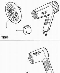 Black & Decker TD63 HAIRDRYER spare parts