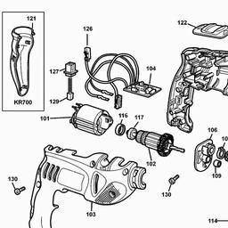 Black & Decker KR700CRE DRILL spare parts