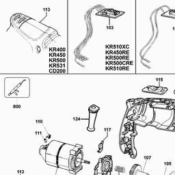 Black & Decker KR450 HAMMER DRILL spare parts