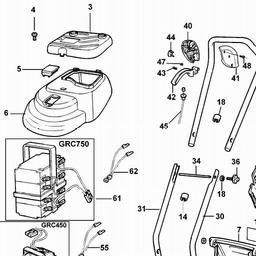 Black & Decker GRC750 CORDLESS MOWER spare parts