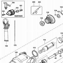 DeWalt D25102K spare parts