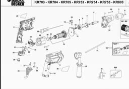 Black & Decker KR803 HAMMER DRILL spare parts