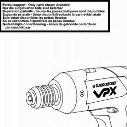 Black & Decker VPX1101 CORDLESS SCREWDRIVER spare parts