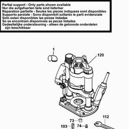 Black & Decker KW1600E ROUTER ATTACH spare parts