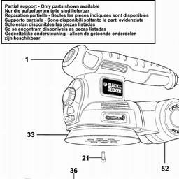 Black & Decker KA280 ORBITAL SANDER spare parts