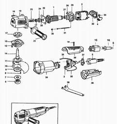 Black & Decker BD11C ANGLE GRINDER spare parts