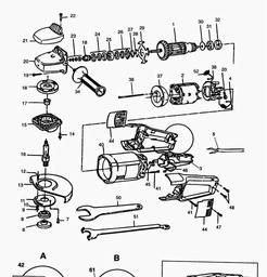Black & Decker BD1820 ANGLE GRINDER spare parts