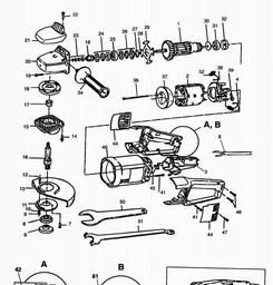 Black & Decker BD1825 ANGLE GRINDER spare parts