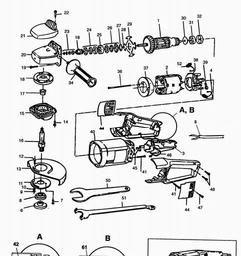Black & Decker BD2023 ANGLE GRINDER spare parts