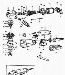 Black & Decker P5415 ANGLE GRINDER spare parts