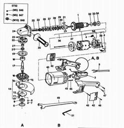 Black & Decker P5732 ANGLE GRINDER spare parts