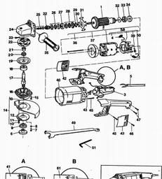 Black & Decker P5731 ANGLE GRINDER spare parts