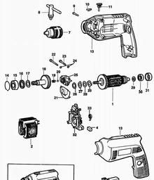 Black & Decker P2167 DRILL spare parts