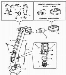 Black & Decker GLC401 CORDLESS STRING TRIMMER spare parts