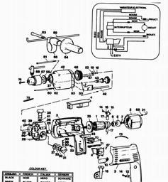 Black & Decker D308RLE HAMMER DRILL spare parts