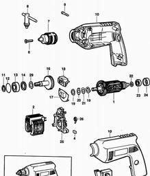 Black & Decker P1169 DRILL spare parts