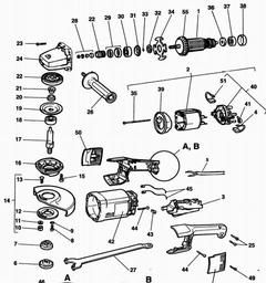 Black & Decker P5722 ANGLE GRINDER spare parts