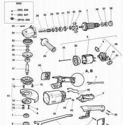 Black & Decker P5922 ANGLE GRINDER spare parts