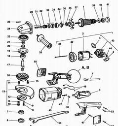 Black & Decker P5921 ANGLE GRINDER spare parts