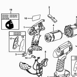 Black & Decker CD14C CORDLESS DRILL spare parts