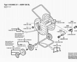 Bosch Wheeled Hose Reel Cart ASW 120 XL spare parts