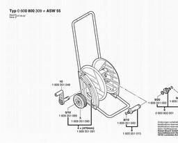 Bosch Wheeled Hose Reel Cart ASW 55 spare parts