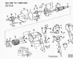 Bosch Drill GBM 6 REX spare parts