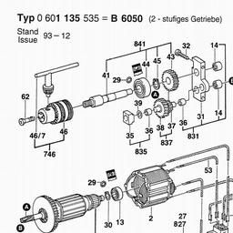 Bosch Drill B 6050 spare parts