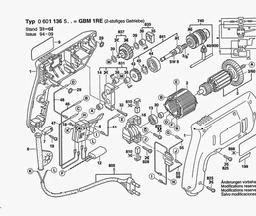 Bosch Drill GBM 1 RE spare parts